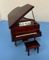 (image for) Mahogany Vintage Baby Grand Piano with Music Box