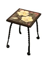 (image for) Patio Metal Table with Floral Tile Top