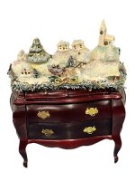(image for) Mahogany Chest with Christmas Village that Lights