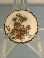 (image for) Floral Gold and Green China-Painted Plate