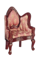 (image for) Victorian Heart Armchair, Rose/Mahogany