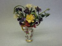 (image for) Flower Arrangement in Gold and White Vase