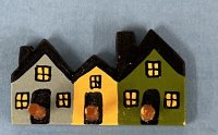 (image for) 3 Town Birdhouses with Wooden Pegs