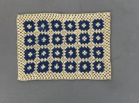 (image for) Cream and Blue Crocheted Afghan