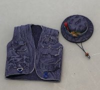 Blue Suede Vest and Hat
