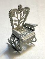 (image for) 1/24th White Metal Wicker Rocker