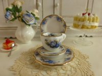 (image for) Moonlight Roses Dollhouse Miniature Teacup and Saucer