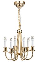(image for) 6 Arm Brass Chandelier