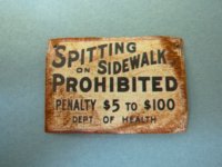 (image for) Tin Sign Spitting on Sidewalk...