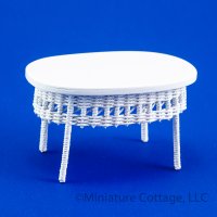 (image for) Wicker Oval White Table