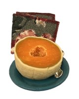 (image for) Half a Cantaloupe, Plate, Spoon, Napkin