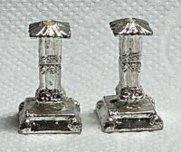 (image for) Pair of Silver Tone Classic Column Candlesticks