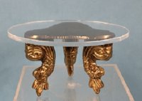 Acrylic Table with Brass Footed Base