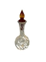 (image for) Clear Swirled Glass Bottle with Amber Stopper