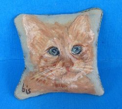 (image for) Handpainted Cat Pillow No. 8