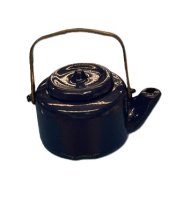 (image for) Blue Kettle for Stove with Brass Handle