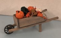 Wooden Wheelbarrow with Pumpkins