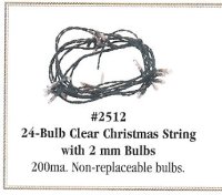 (image for) 24-Bulb Clear Christmas String with 2mm Bulbs