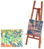 (image for) Easel with 2 Canvas Paintings