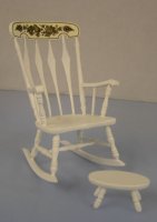 (image for) White Rocking Chair and Footstool