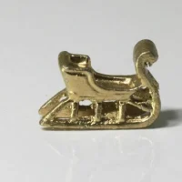 (image for) Gold Metal Christmas Holiday Sled