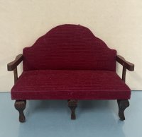 (image for) Vintage Red Velvet Loveseat