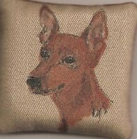 (image for) Handpainted Dog Pillow 40