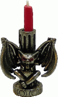 (image for) Bat Gargoyle Candle Holder with a Candle