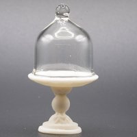 (image for) White Pedestal with Glass Cover