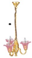 (image for) 3-Arm Up Pink Tulip Chandelier