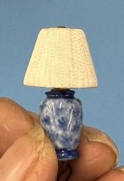 Blue Lamp with Ribbon Shade