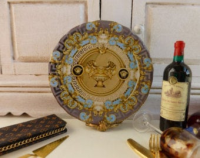 (image for) Versace Gala Blue Prestige Dollhouse Miniature Round Platter