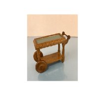 (image for) Wood Tea Cart with Glass Top