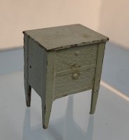 (image for) Antique Tootsie Toy Blue-Green Metal End Table