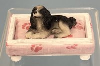 (image for) Pink and White Wood Painted Dog Bed