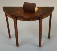 (image for) Walnut Finish Half Table with Book