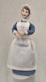 Hand Painted Porcelain Grey Haired Maid/Servant (image for) Hand Painted Porcelain Grey Haired Maid/Servant