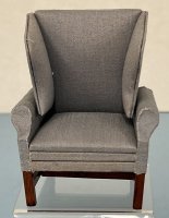 (image for) Blue Upholstered Wing Chair-Shackman