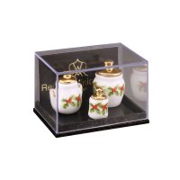 (image for) Three Christmas Cookie Jars, Mistletoe Design