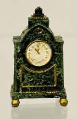 Green marbled with gold trim clock (image for) Green marbled with gold trim clock