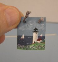 (image for) Lighthouse and Sailboat Painting