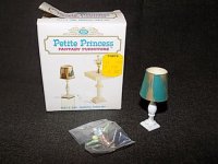 (image for) Vintage Ideal Petite Princess Pedestal Table Set With Lamp & Flo