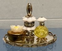 (image for) Green Perfume Tray with 2 Bottles & Powder Box