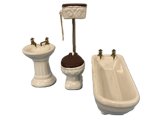 (image for) 3 Piece Bath Tub, Basin, and Sink in White