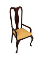 (image for) Armchair in Mahogany with Gold Seat Cushion