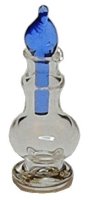 (image for) Perfume Decanter clear glass with blue stopper