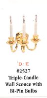 (image for) Triple-Candle Wall Sconce with Bi-Pin Bulbs