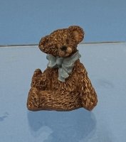 (image for) Sitting Bear with Blue Bow by Jeannetta Kendall