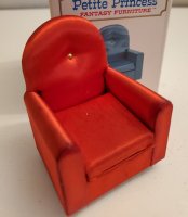 (image for) Ideal Petite Princess Dollhouse Furniture Red Satin Guest Chair