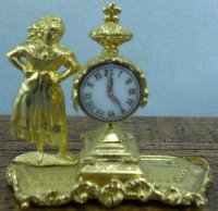 (image for) Large Ormolu Mantle Clock w/ Woman